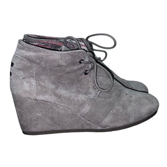 Toms Desert Suede Wedge Ankle Booties Size 8 Beige Comfortable Stylish - Picture 3 of 10